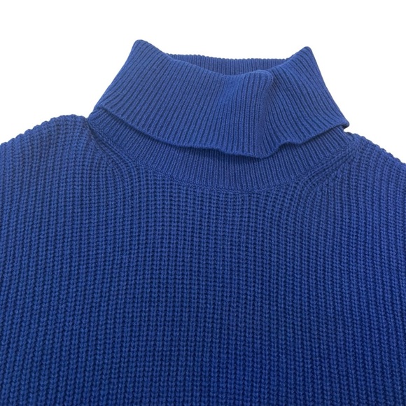 Michael Kors Women’s XL Thick Knit Turtleneck Sweater — Royal Blue Oversized - Picture 3 of 6
